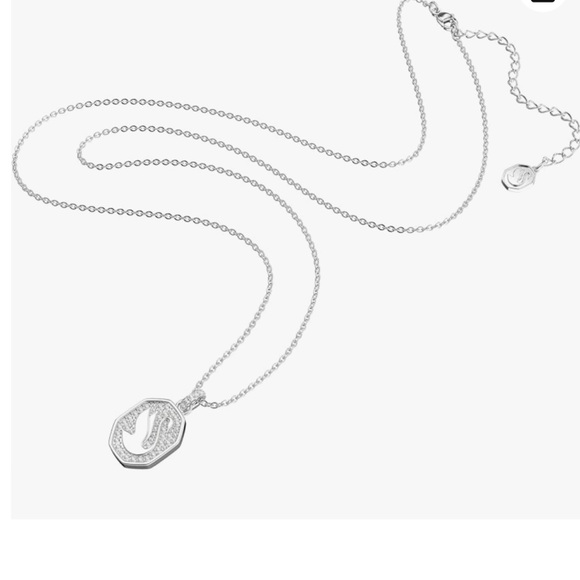 Swarovski Signum Pendant, Swan, White, Rhodium Plated Necklace NIB - Picture 1 of 4